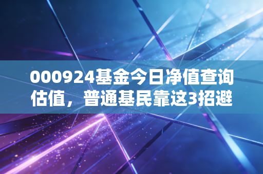 000924基金今日净值查询估值，普通基民靠这3招避开90%的估值误区，我拿老妈3年持仓经历算明白账