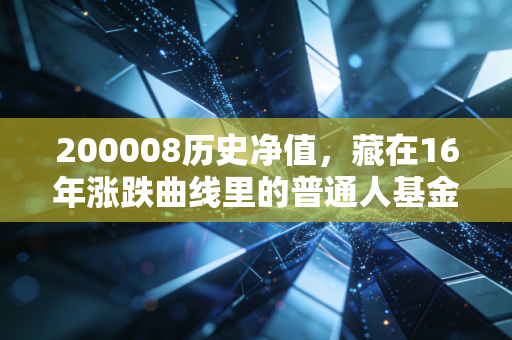 200008历史净值，藏在16年涨跌曲线里的普通人基金投资避坑指南
