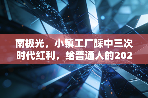 南极光，小镇工厂踩中三次时代红利，给普通人的2024年创业择业投资启示