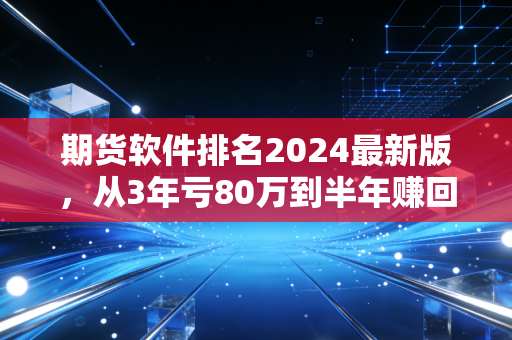 期货软件排名2024最新版，从3年亏80万到半年赚回本金，我踩过的坑比你看的攻略还多