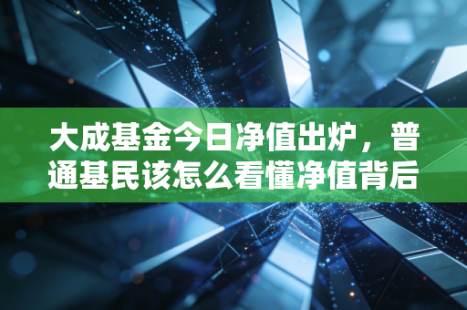 大成基金今日净值出炉,普通基民该怎么看懂净值背后的赚钱信号?