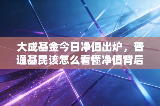大成基金今日净值出炉，普通基民该怎么看懂净值背后的赚钱信号？