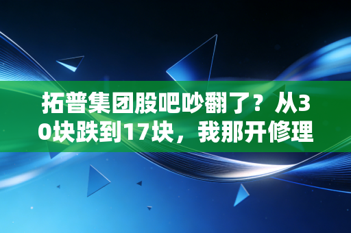 拓普集团股吧吵翻了？从30块跌到17块，我那开修理厂的表哥为啥还敢抄底？