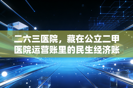 二六三医院,藏在公立二甲医院运营账里的民生经济账