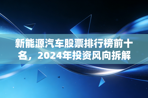 新能源汽车股票排行榜前十名，2024年投资风向拆解，普通人怎么搭上车赛道红利？