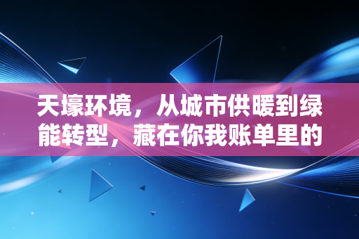 天壕环境,从城市供暖到绿能转型,藏在你我账单里的实业样本