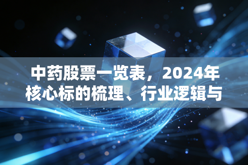 中药股票一览表,2024年核心标的梳理、行业逻辑与普通人的投资避坑指南