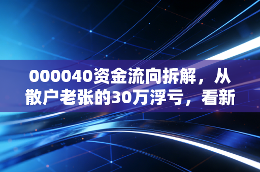 000040资金流向拆解,从散户老张的30万浮亏,看新能源赛道小票的择时逻辑