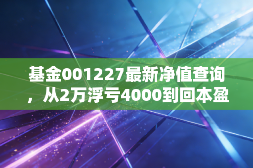 基金001227最新净值查询，从2万浮亏4000到回本盈利，我总结了3个普通人买基的避坑指南