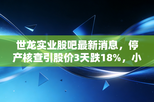 世龙实业股吧最新消息，停产核查引股价3天跌18%，小散户3年持仓倒亏27万的教训太深刻