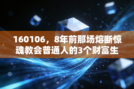 160106,8年前那场熔断惊魂教会普通人的3个财富生存法则