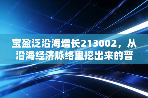 宝盈泛沿海增长213002，从沿海经济脉络里挖出来的普通人投资样本