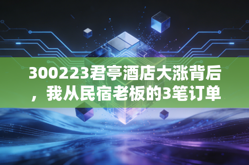 300223君亭酒店大涨背后,我从民宿老板的3笔订单,看懂了可选消费的真实复苏逻辑