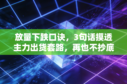 放量下跌口诀,3句话摸透主力出货套路,再也不抄底抄在半山腰