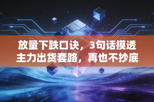 放量下跌口诀，3句话摸透主力出货套路，再也不抄底抄在半山腰
