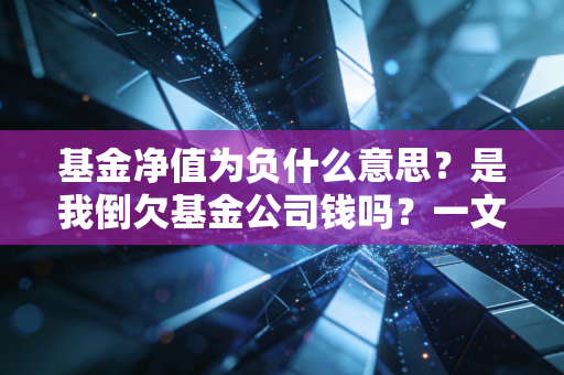 基金净值为负什么意思？是我倒欠基金公司钱吗？一文讲透普通人最关心的3个核心问题