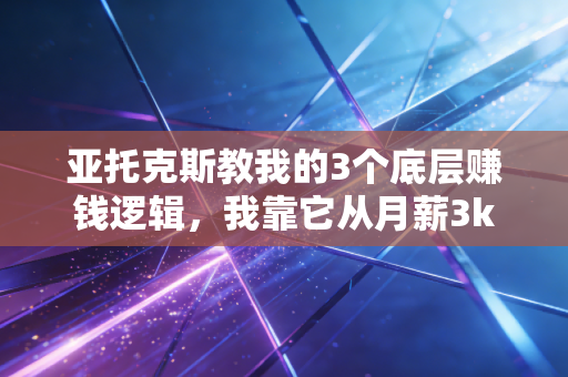 亚托克斯教我的3个底层赚钱逻辑，我靠它从月薪3k到年入70万