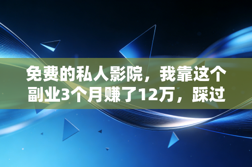 免费的私人影院，我靠这个副业3个月赚了12万，踩过的坑和可复制的玩法全说透