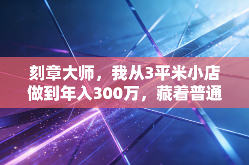 刻章大师，我从3平米小店做到年入300万，藏着普通人最容易忽略的生意密码