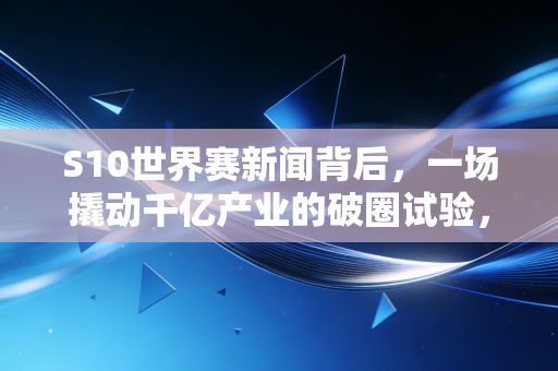 S10世界赛新闻背后，一场撬动千亿产业的破圈试验，普通人也能摸到的电竞红利风口