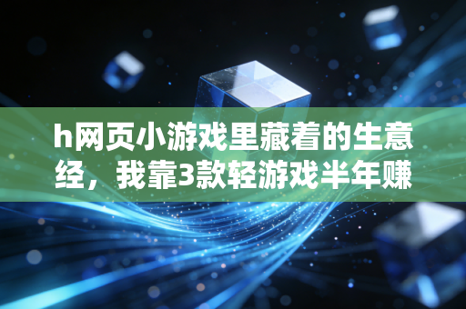 h网页小游戏里藏着的生意经，我靠3款轻游戏半年赚了27万，还撬动了本地商家的流量生意