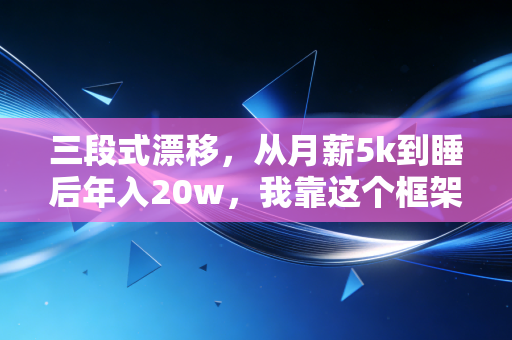 三段式漂移，从月薪5k到睡后年入20w，我靠这个框架躲过3次熊市还跑赢90%基民