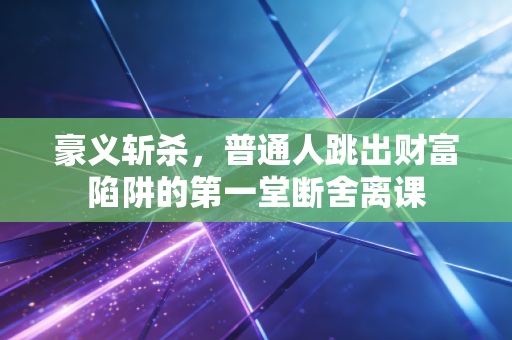 豪义斩杀，普通人跳出财富陷阱的第一堂断舍离课