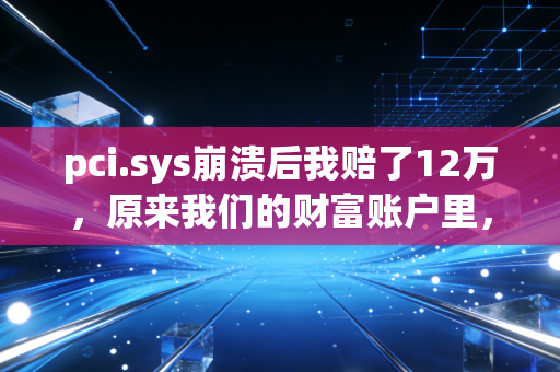 pci.sys崩溃后我赔了12万，原来我们的财富账户里，都藏着这个隐形的核心驱动