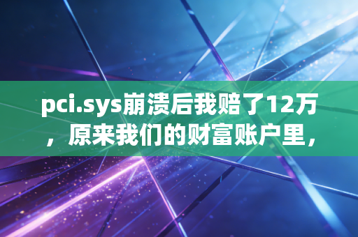 pci.sys崩溃后我赔了12万，原来我们的财富账户里，都藏着这个隐形的核心驱动