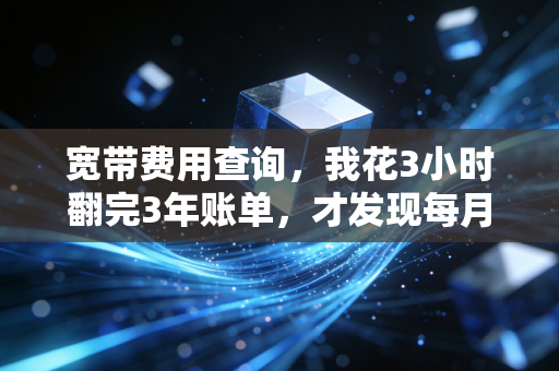 宽带费用查询，我花3小时翻完3年账单，才发现每月多花的80块藏着运营商的3个小心机