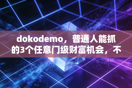 dokodemo，普通人能抓的3个任意门级财富机会，不用等牛市也能稳赚