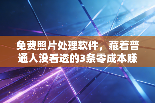 免费照片处理软件，藏着普通人没看透的3条零成本赚钱底层逻辑