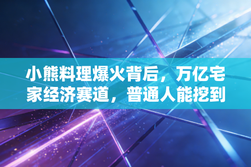 小熊料理爆火背后，万亿宅家经济赛道，普通人能挖到的3个隐形金矿
