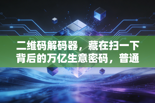 二维码解码器,藏在扫一下背后的万亿生意密码,普通人也能抓的隐形红利