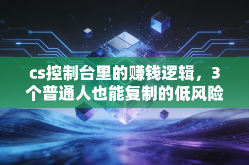 cs控制台里的赚钱逻辑,3个普通人也能复制的低风险财富公式
