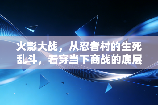 火影大战，从忍者村的生死乱斗，看穿当下商战的底层逻辑