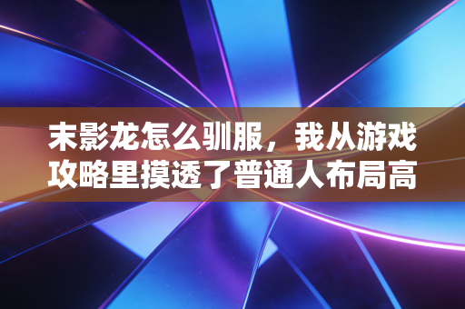 末影龙怎么驯服,我从游戏攻略里摸透了普通人布局高壁垒赛道的财富逻辑
