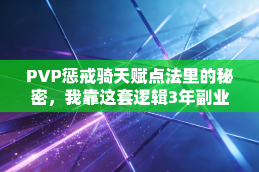 PVP惩戒骑天赋点法里的秘密,我靠这套逻辑3年副业收入反超主业3倍