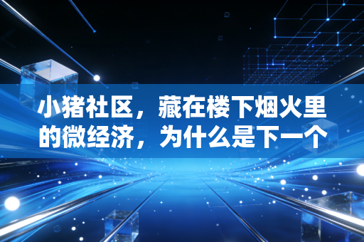 小猪社区，藏在楼下烟火里的微经济，为什么是下一个普通人创业的黄金赛道？