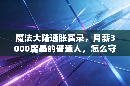魔法大陆通胀实录,月薪3000魔晶的普通人,怎么守住自己的钱袋子?
