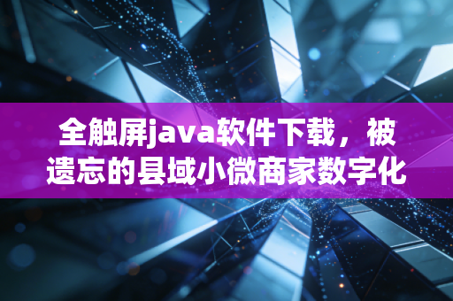 全触屏java软件下载,被遗忘的县域小微商家数字化第一入口,藏着下沉市场财经的底层逻辑