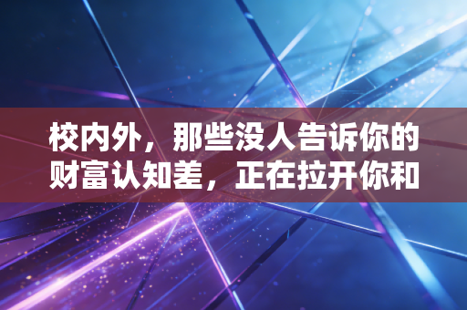 校内外，那些没人告诉你的财富认知差，正在拉开你和同龄人的差距