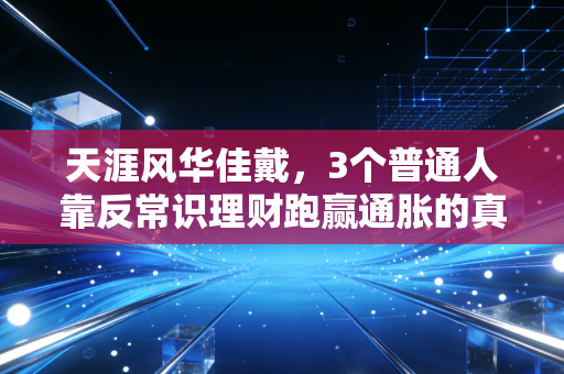 天涯风华佳戴,3个普通人靠反常识理财跑赢通胀的真实故事,给2024年还在焦虑钱袋子的你提个醒