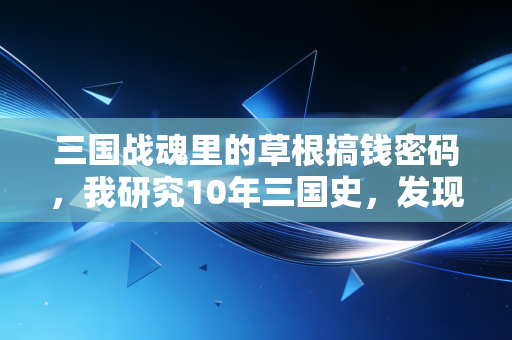 三国战魂里的草根搞钱密码,我研究10年三国史,发现赚不到钱的人,都踩了这3个认知坑