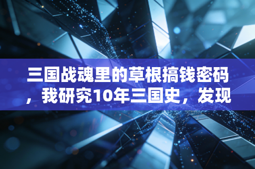 三国战魂里的草根搞钱密码,我研究10年三国史,发现赚不到钱的人,都踩了这3个认知坑
