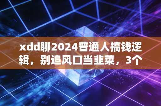xdd聊2024普通人搞钱逻辑,别追风口当韭菜,3个低风险小方向我身边人已经跑通了