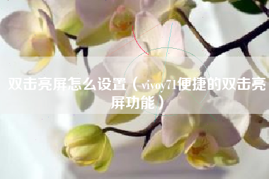双击亮屏怎么设置（vivoy71便捷的双击亮屏功能）