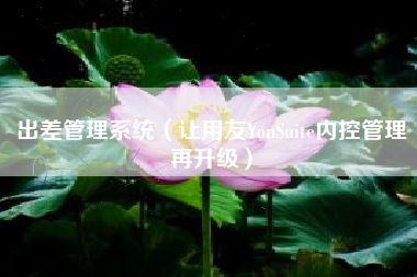 出差管理系统（让用友YonSuite内控管理再升级）