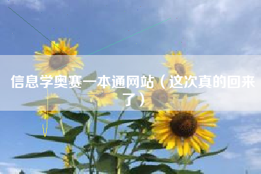 信息学奥赛一本通网站（这次真的回来了）