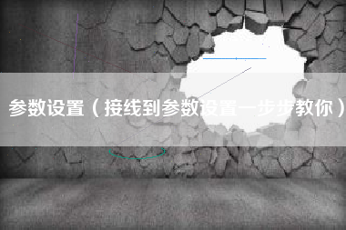 参数设置（接线到参数设置一步步教你）